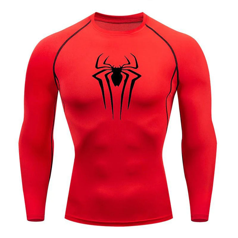 Men'S UPF 50+ Long Sleeve Compression Shirts Printed Water Sports Rash Guard Quick Dry Base Layer Athletic Workout Shirt